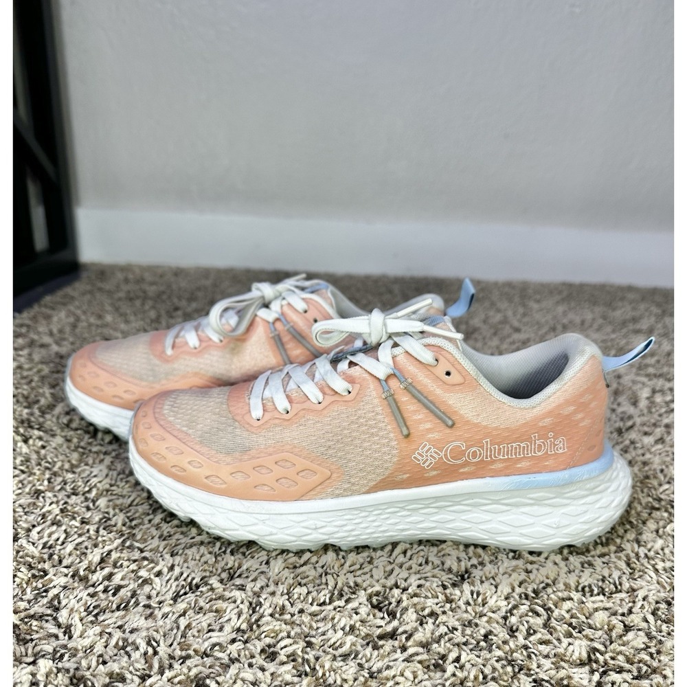Columbia Konos TRS Women's Size 7.5 Trail Runners Peach White Mesh Shoes Sneaker